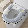Tapete de Vaso Sanitário com Zíper Xadrez Panda Doméstico Universal Quatro Estações Assento de Vaso Sanitário com Zíper Capa de Vaso Sanitário PU Tapete de Vaso Sanitário