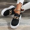 Europa y Estados Unidos comercio exterior tamaño grande suela gruesa tejido fly transpirables zapatos para mujer cadena de malla decorativa cruzada zapatos casuales estación independiente