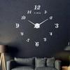 Reloj de Pared con Esfera Digital Estéreo 3D Reloj DIY Adhesivo de Pared para Sala de Estar Dormitorio Reloj de Espejo Luminoso Montado en la Pared