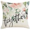 Funda de almohada de lino con estampado de flores de plantas amazónicas transfronterizas, primavera y verano, funda de cojín para la cintura y la espalda.