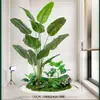 Combinação Paisagística de Plantas Artificiais Verdes Estilo Tropical com Vasos para Escadas Internas e Varandas, Plantas Verdes Grandes para Decoração de Casa, Sem Manutenção