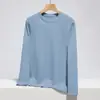 Nova Camiseta 100% Algodão para Homem 2026, Manga Longa Outono e Inverno, Peça de Baixo, Top Branco Liso, Gola Redonda, Camiseta Base 100% Algodão