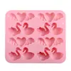 En stock: Molde de Silicona con Forma de Cisne y Corazón de 12 Piezas, Herramienta para Hornear Pasteles Festivos y Moldes de Chocolate
