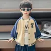 Jaqueta Masculina Primavera e Outono 2026 Novo Estilo Jaqueta de Baseball Estilosa Infantil Roupas de Outono para Meninos Top Tendência