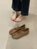 Zapatos Planos de Cordones con Punta Redonda y Hendidura Estilo Pezuña de Cerdo Diseño de Nicho Moda Minimalista Versátil para Mujer Primavera 2026