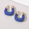Vendas Diretas da Fábrica Novos Brincos de Liga Avançados em Estilo Europeu e Americano, Estilo Hong Kong, Cor Macaron Avançada, Acrílico, Metal, Costura em U, Brincos