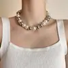 Collar de Perlas Exagerado Europeo y Americano de Tamaño Grande con Bolas Apiladas de Doble Capa para Mujer 2025 Cadena para Clavícula de Gama Alta Nueva