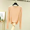 Camiseta Base de Modal Manga Larga para Mujer Corte Ajustado Ropa Interior Otoño Top Cuello Redondo Nuevo 2024 Primavera y Otoño Estilo Occidental