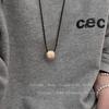 Collar Cuadrado Cepillado Mismo Estilo Fiebre Minimalista Diseño Nicho Ins Cadena Simple para Suéter Collar Largo para Mujer