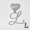 Nuevo aleación hipster 26 letras inglesas diamante colgante de amor diseño original cadena cubana estilo hip hop transfronterizo