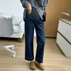 Jeans de maternidad para primavera y otoño, de cintura alta, que soportan el vientre, de pierna recta, de pierna ancha, holgados y adelgazantes, no restrictivos, adecuados para uso casual durante el embarazo