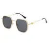 Gafas de sol lisas de montura grande para mujer, elegantes, para fotografía callejera, gafas de sol de metal para hombre, montura de gafas lisas decorativas anti luz azul, venta al por mayor