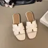Pantuflas de Color Multi H de Talla Grande para Mujer, Estilo Popular de Verano para Viajes, Playa, Moda, Sandalias Planas Versátiles para Vacaciones