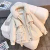 2026 Nueva Ropa de Invierno para Mujer Chaqueta de Algodón Acolchada Ajustada Versátil Chaqueta de Algodón con Forro Polar e Integración de Piel
