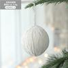 Decoraciones de Navidad al por mayor bola de fieltro de lana enrollada de color beige de 6 cm material para manualidades Árbol de Navidad bola de lana de Navidad
