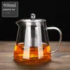 Bule de Vidro com Alça Lateral para Infusão de Chá Doméstico Espessado Resistente a Altas Temperaturas Bule Chaleira Bule para Ferver conjunto Conjunto de Chá Artesanal