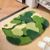 Alfombra de Piso con Flocado de Musgo Azul Acolchada Alfombrilla Absorbente para Pies de Baño Alfombra para Puerta de Baño y Entrada del Hogar Alfombrilla Antideslizante