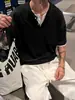 Camiseta Henley de Manga Corta Falsa de Dos Piezas Estilo Old Money para Hombre, Nuevo Top Holgado de Marca de Verano a la Moda de Media Manga
