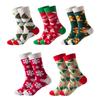 25 Calcetines Navideños Nuevos Procesamiento y Personalización, Engrosados, Cálidos, Antideslizantes, No Sueltan Pelusa, Calcetines Navideños Estéreo para el Hogar, Terciopelo Coral