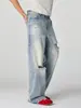 Ropa para Hombre Maple House / Nueva Colección Primavera: Estilo High Street Americano, Pierna Ancha, Jeans de Alta Calidad Rasgados de Corte A Holgados
