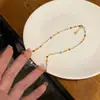Dulce vibra veraniega, collar de corazón con cuentas de colores, gargantilla de diseño único, accesorio de cadena para la clavícula de alta gama