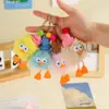 Pequeño Llavero de Bola de Carbón Colgante de Pato de Peluche Piel de Conejo Rex Real Colgante para Bolso Muñeco Llavero para Coche