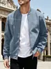 Chaqueta de ante para hombre transfronteriza, modelo nuevo de Temu, top de color liso con cremallera, cárdigan abrigo casual para primavera y otoño