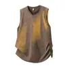 Chaleco Camiseta Tie-Dye Americano Marca Nasa para Hombre Verano 2025 Marca de Moda Holgado y Transpirable Chaleco Interior sin Mangas