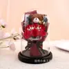 Flor Eterna Ramo de Rosas Artificiales con Cubierta de Cristal, Adorno de Lámpara de Flores, Adorno de Flor de Jabón, Navidad, Día de San Valentín, Regalo de Cumpleaños