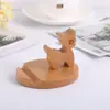 Soporte de Teléfono Móvil de Conejo Giratorio de Madera Año del Conejo Zodiaco Soporte de Teléfono Móvil de Madera Maciza Tamaño Forma Logo Grabado