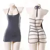 Lingerie sexy sexy sem costas suporte livre sensação camisola de casa peça única entrega