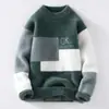 Suéter Popular de Comercio Exterior para Hombre para Otoño e Invierno, Suéter Grueso de Lana Imitación Minka, Camiseta Base de Punto Cálida para Hombre, Moderno