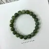 Pulseira Natural de Bodhi com Contas de Maçã Verde Leitoso Semelhante ao Jade Fresco em Círculo Duplo, Rosário Budista de Mão, Pulseira Colecionável Unissex
