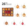 Caja de Set de Bolas de Navidad Personalizadas de 3cm6cm Set de Bolas Pintadas 26 Piezas Decoraciones Pequeñas para Colgar en el Árbol de Navidad Bola Rosa
