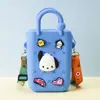 Monedero de silicona con forma de cueva cuadrada para niños, bolso cruzado para caminar, divertido y bonito bolso de silicona para cambio.