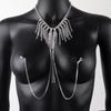 Cadena para Pezones con Borlas Sexy Caliente de Amazon Cadena Corporal con Pedrería Personalidad para Club Nocturno Cadena Corporal Europea y Americana