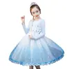 Vestido Nuevo de Princesa Elsa de Frozen de Manga Larga para Primavera y Otoño, Vestido de Elsa para Niñas, Vestido de Una Pieza de Manga Larga, Envío Directo