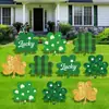 Calle. Decoraciones de Inserción en el Suelo para el Día de San Patricio, Señales Decorativas de Inserción en el Suelo con Forma de Trébol, Adecuadas para Fiestas del Festival Irlandés