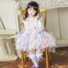 Vestido de Princesa Lolita para Niñas 2025 Nuevo Estilo Primavera y Otoño para Niños Vestido Arcoíris Vestido de Cumpleaños para Bebé Falda Abullonada