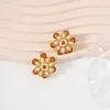 Amazon novo popular clássico moda Brincos de Lótus antigo requintado liga pétala brincos em camadas