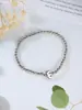 Pulsera de cuentas elástica con letra A pequeña brillante de globo 14k para niñas, pulsera de cuentas de cobre, nueva de otoño