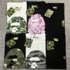 Marca da moda atacado transfronteiriço para comércio exterior Amazon: camiseta de manga curta tubarão de alta resistência, camiseta cabeça de macaco BAPE