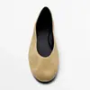 Versión de piel de oveja~Nuevos zapatos casuales de ante para otoño, punta redonda, slip-on, zapatos planos versátiles y cómodos