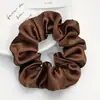 Scrunchie Grande de Satén de Color Sólido Transfronterizo Europeo y Americano para Mujer, Estilo Perezoso de Alta Gama, Scrunchie de Intestino Grueso, No Daña el Cabello, Cuidado Versátil del Cabello