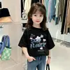 Tops de Algodón Puro para Niños, Camisas Finas con Estilo, Playeras de Manga Corta para Niñas, Ropa de Verano 2026 Nueva de Manga Media para Bebés Niñas