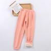 Calças quentes de cor sólida para crianças, meninos e meninas, leggings na altura do joelho, outono e inverno, uniforme escolar acolchoado de veludo alemão, calças quentes de Deus, atacado