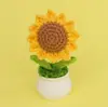 Producto Terminado: Planta de Girasol en Maceta para la Temporada de Graduación, Regalo Tejido para Mejor Amigo, Maestro, Amigo, Decoración de Interiores, Regalo de Ramo al por Mayor