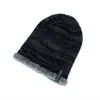 Gorro Estilo Coreano Moda Gorro de Lana Tejido Invierno Terciopelo Cálido Hilo Abs Ganchillo Pullover Gorro Exterior para Hombre WM059
