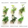 Plástico Cinco Pontas Rabanete Verde Folha de Lótus Artificial Flor Planta Verde Pequena Flor Artificial Ornamento Rochedo Interno Micro Paisagem Adereços