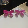 Brincos Europeus e Americanos Transfronteiriços em Forma de Folha, Coração e Gota d'Água com Tassel e Cravejados de Diamantes, Brincos Minimalistas de Nicho, Brincos de Luxo Leve de Alta Qualidade